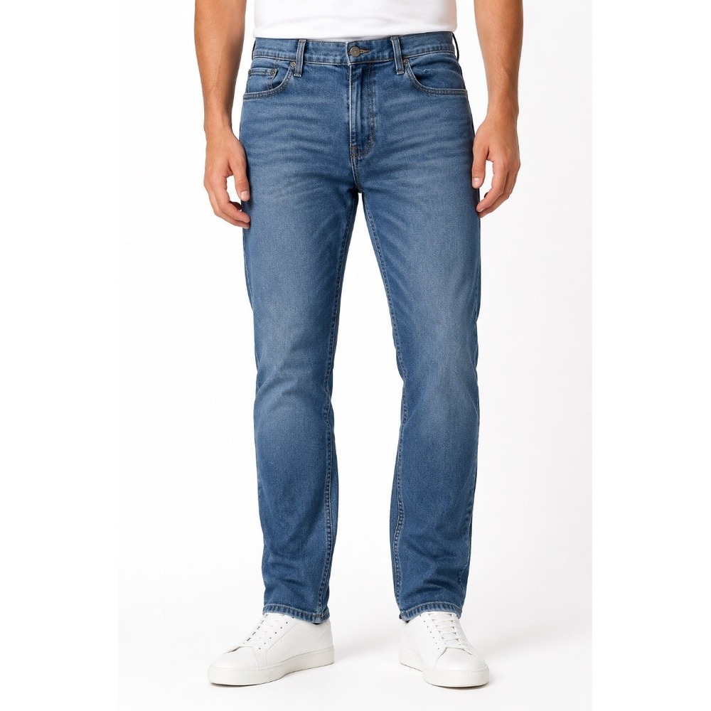 Hollister Mens Slim Straight Jeans Medium Wash Epic Flex Denim W34 L32